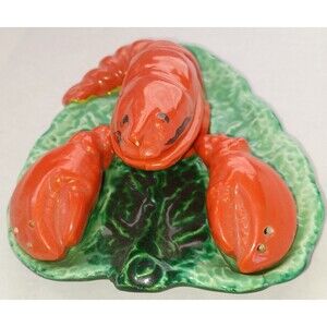 Vintage Lobster Condiment and Salt Pepper Sauce Holder on Underplate